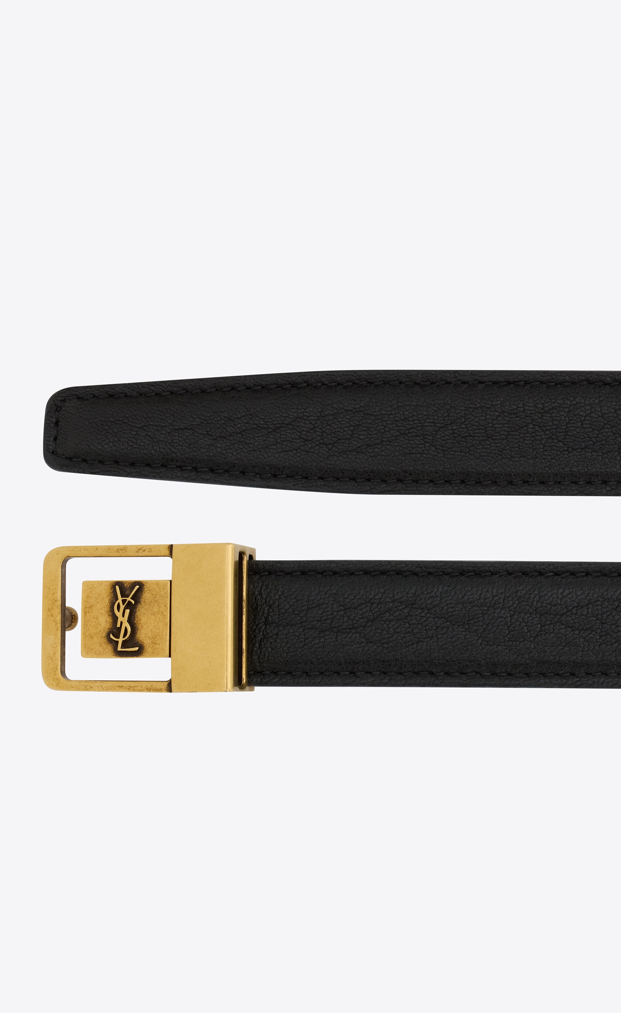 la 66 buckle thin belt in grained lambskin - 2