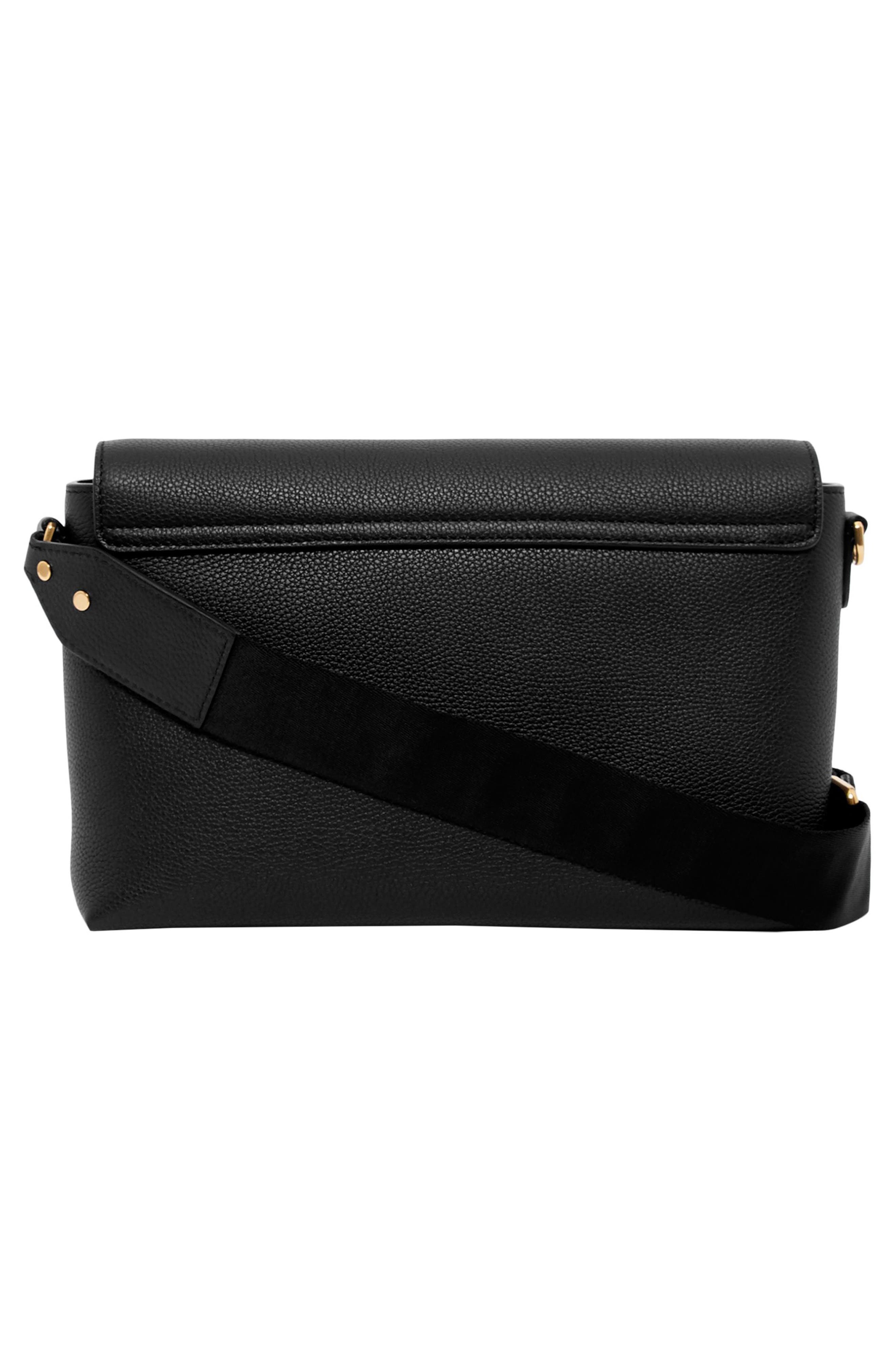 burberry Note Leather & Vintage Check Crossbody Bag in Black at Nordstrom - 4