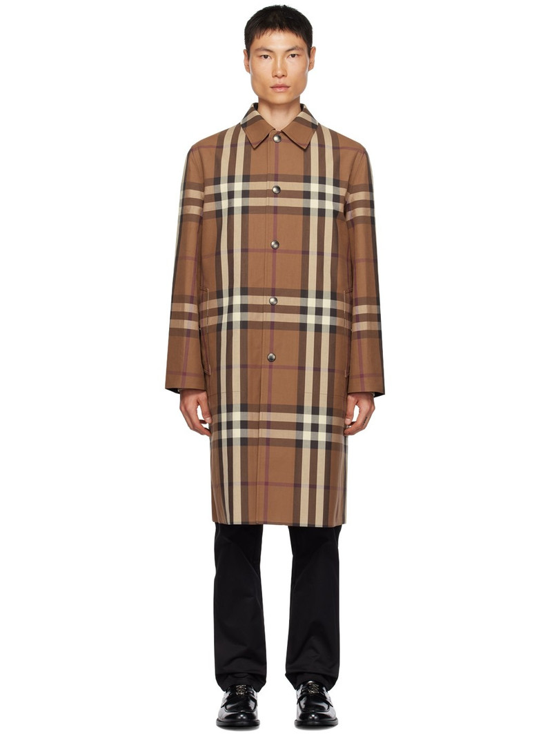 Brown Check Coat - 1