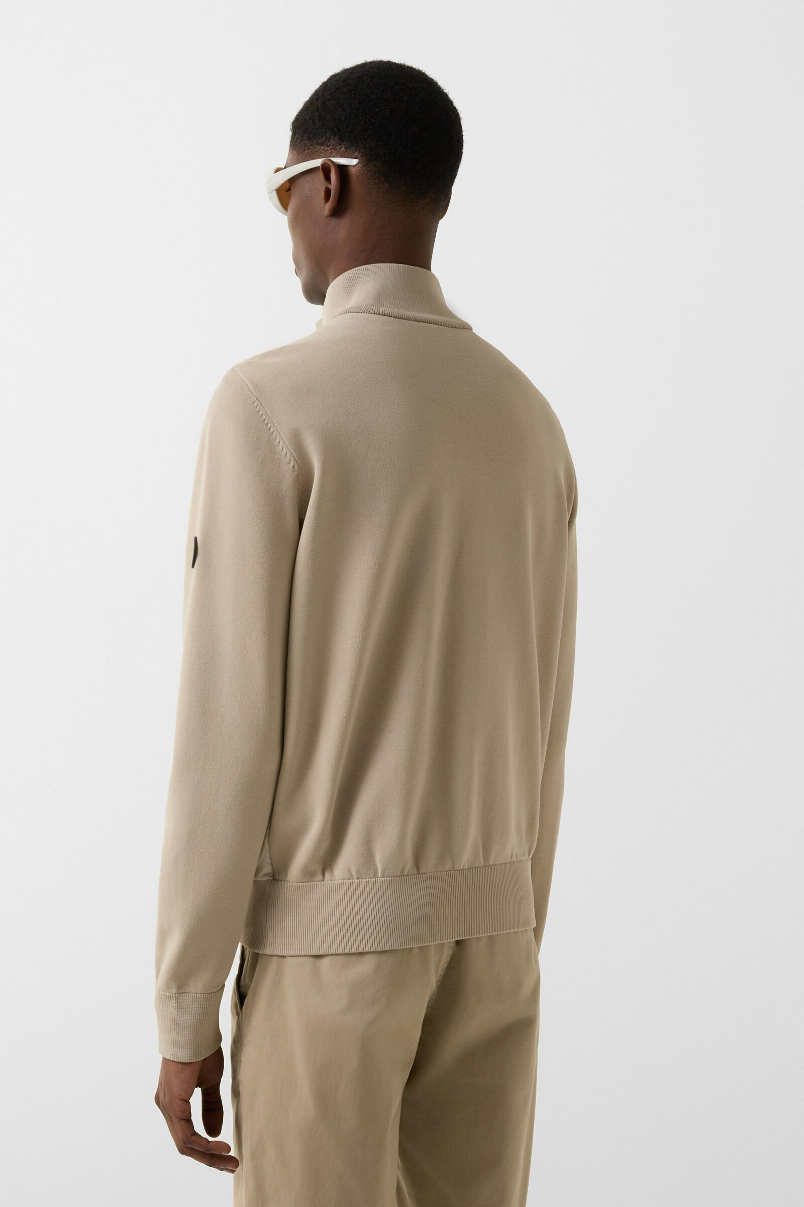 Zisco hybrid knit jacket in Sand - 3