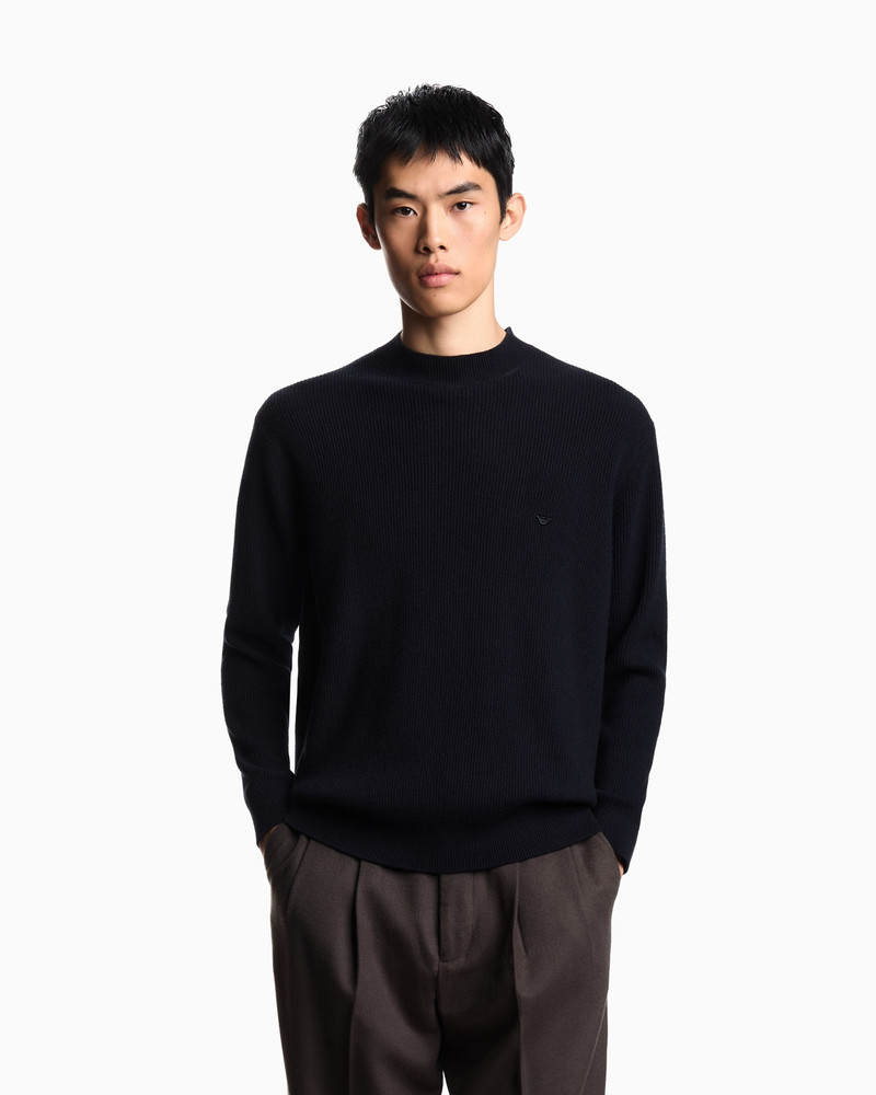 EMPORIO ARMANI FISHERMAN’S RIB VIRGIN-WOOL JUMPER outlook