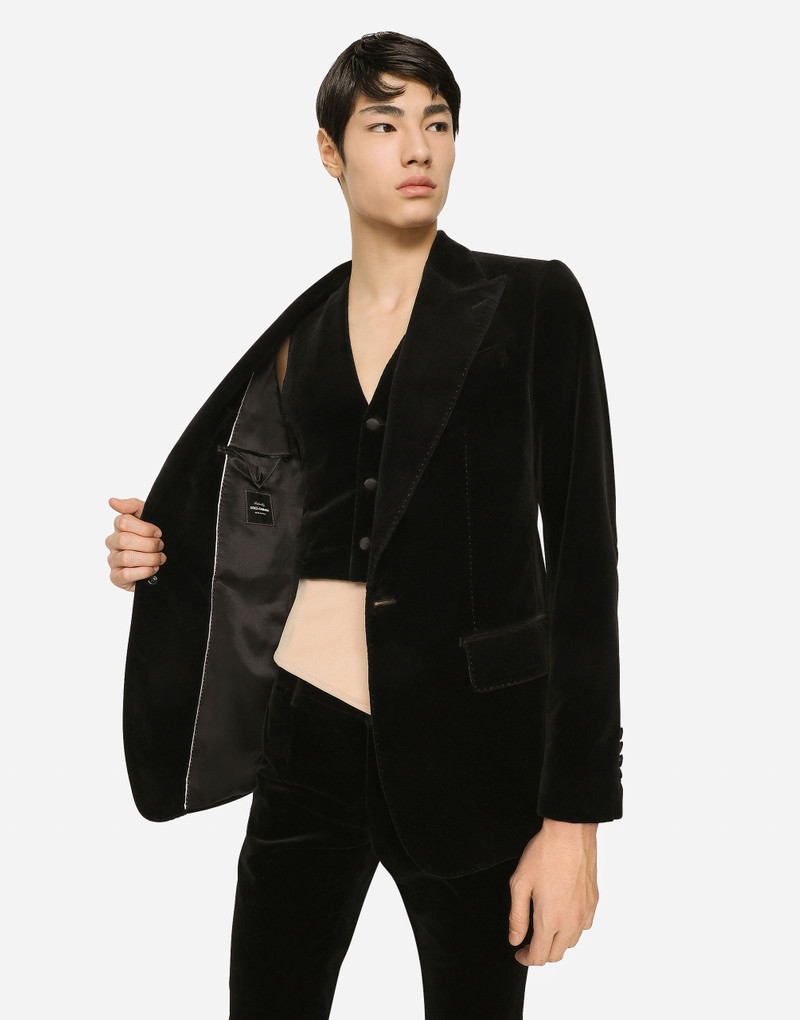 Single-breasted smooth velvet suit 5