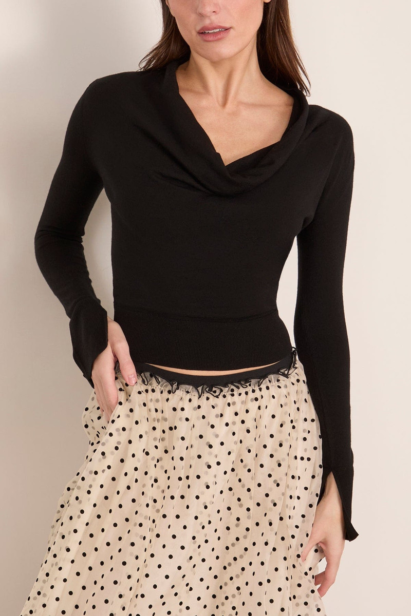 Natia Cowl Neck Top in Black 3