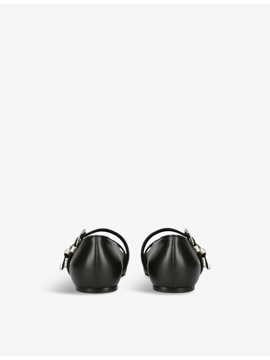 Claudia double-strap leather flats - 4