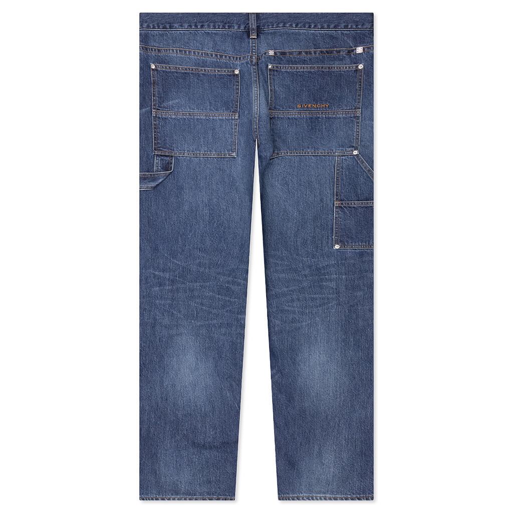 STUDDED CARPENTER PANTS - BLUE - 2