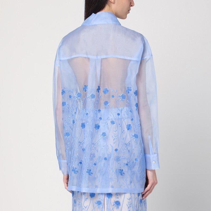P.A.R.O.S.H. - P.A.R.O.S.H. Sky blue shirt in silk - 2
