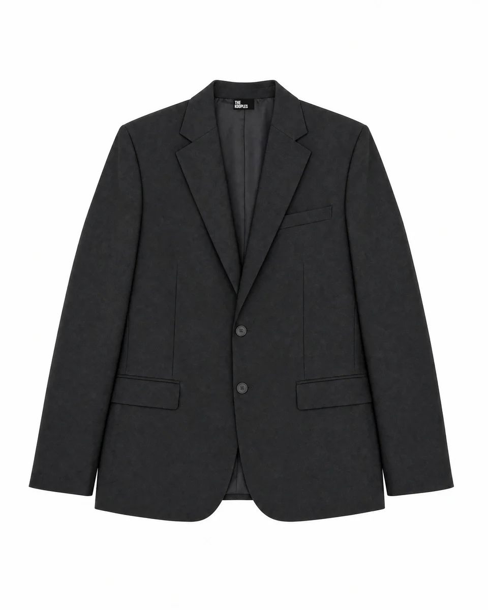 BLACK WOOL SUIT JACKET - 1
