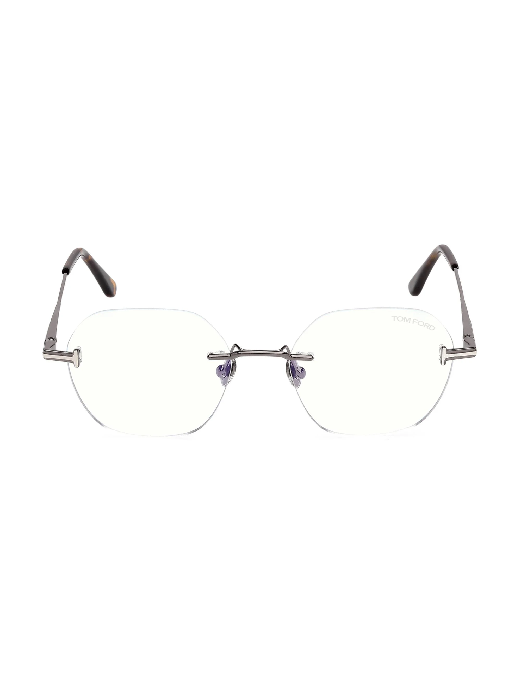 Men's Oval 50MM Glasses - Black - 1