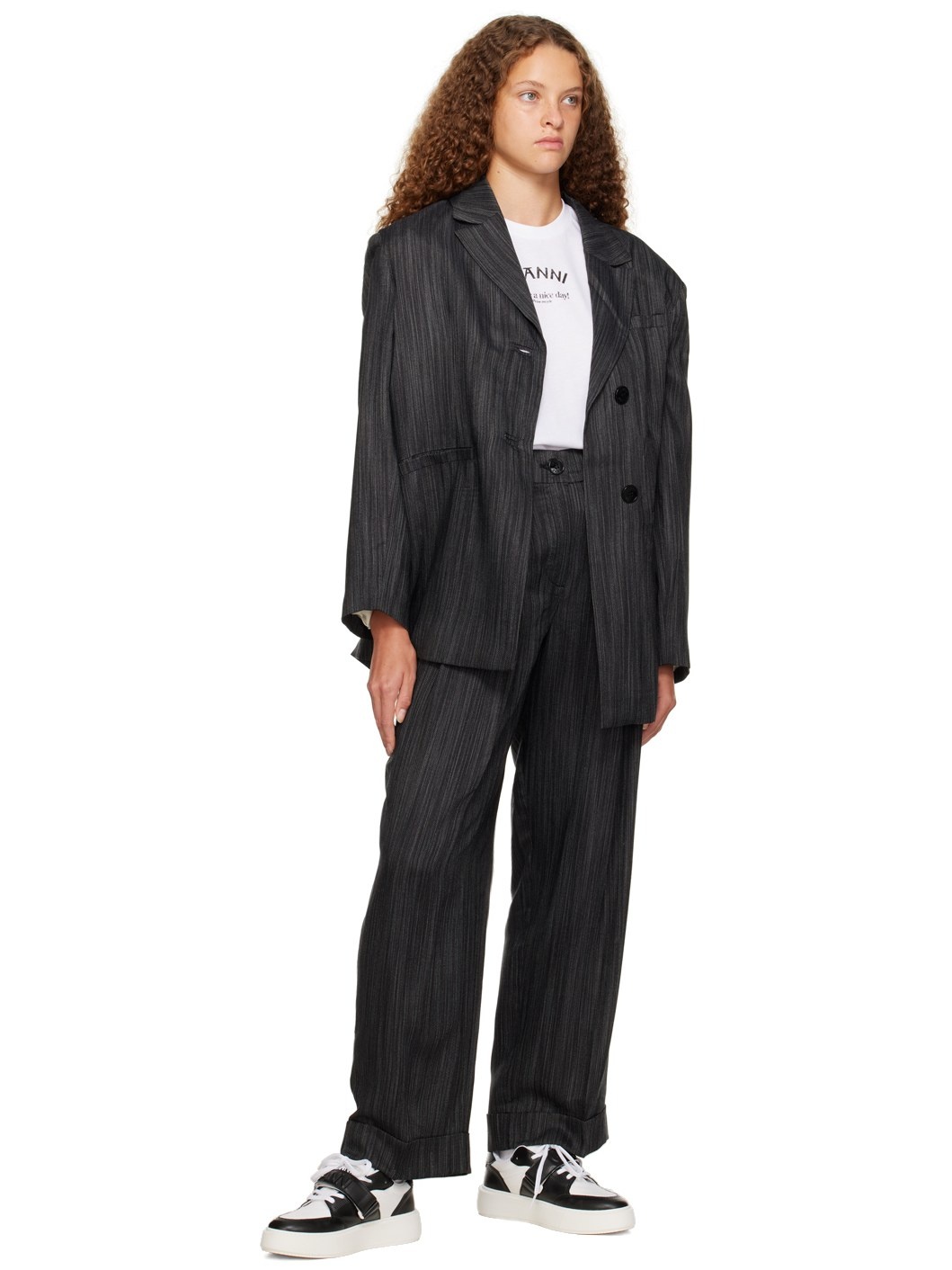 Black Striped Trousers - 4