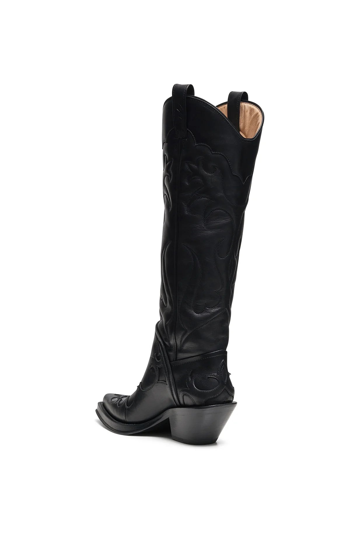 Capitana Cowboy Boot in Black Leather - 4