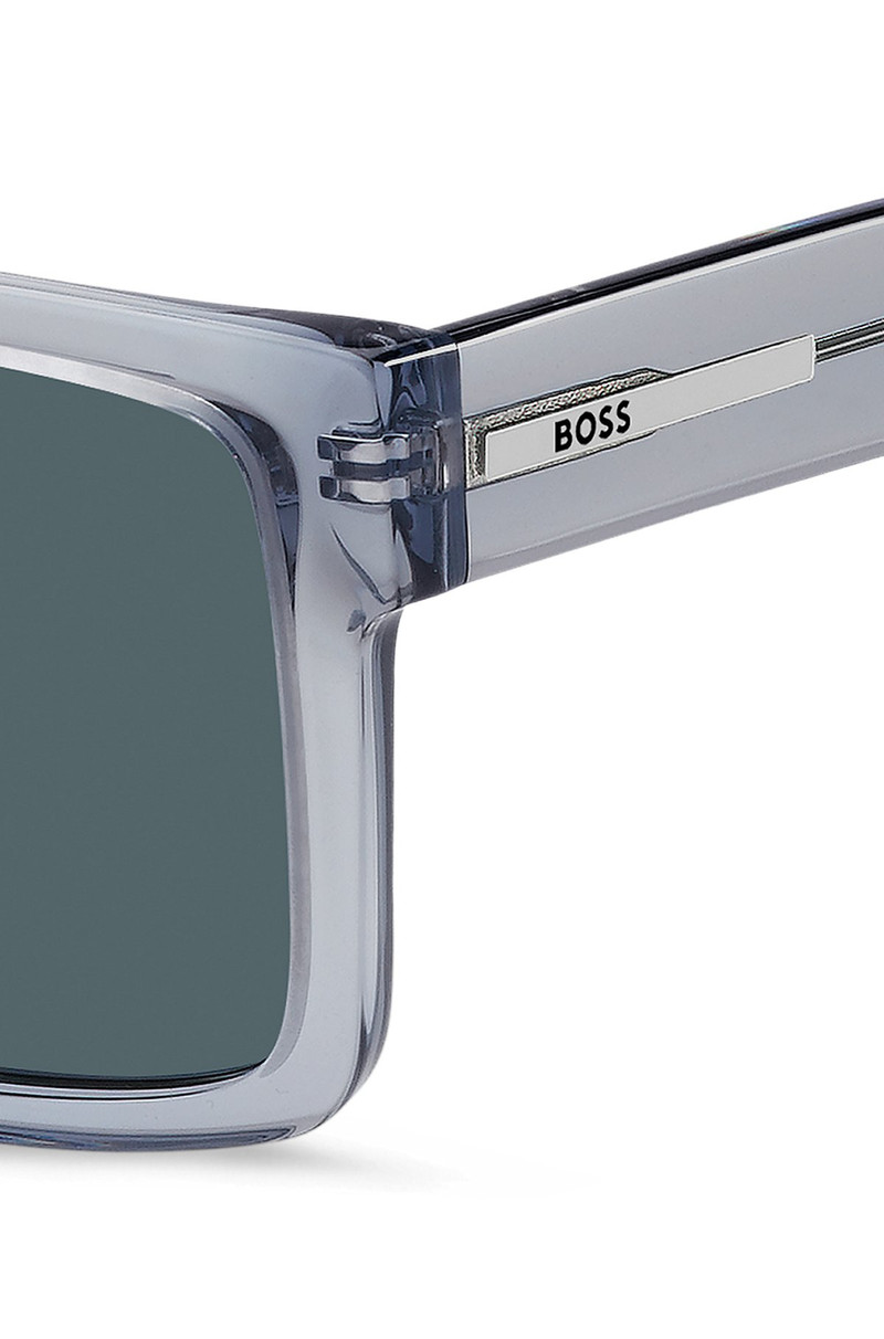 BOSS TRANSPARENT-BLUE SUNGLASSES WITH LOGO PLAQUE outlook
