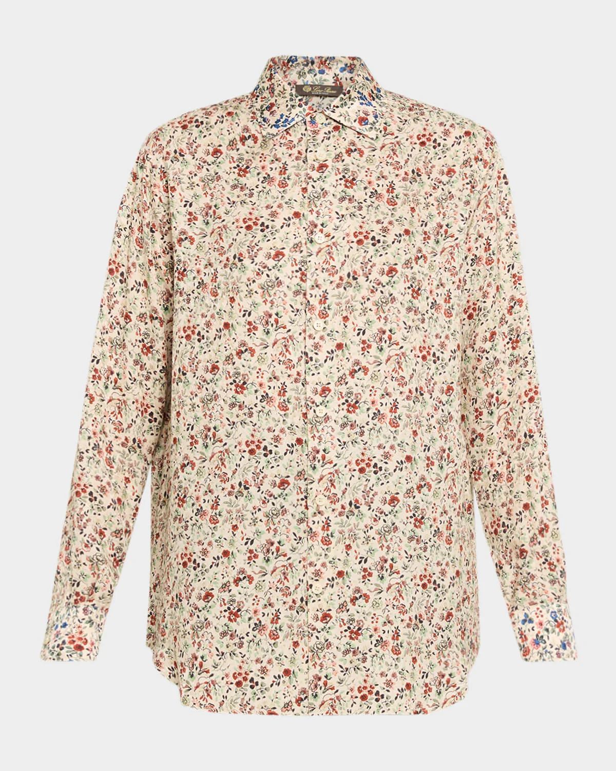 Thea Floral-Print Silk Button-Down Shirt - 1