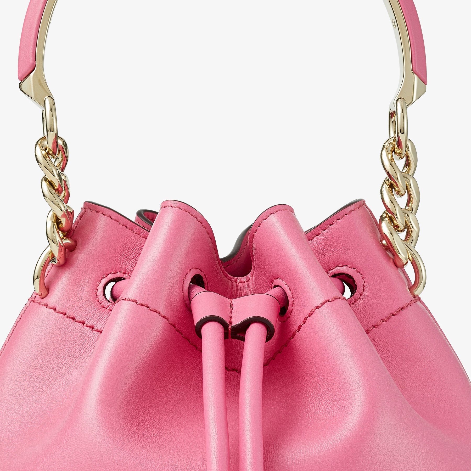 Bon Bon Bucket S
Candy Pink Leather Bucket Bag with Light Gold Hardware - 7