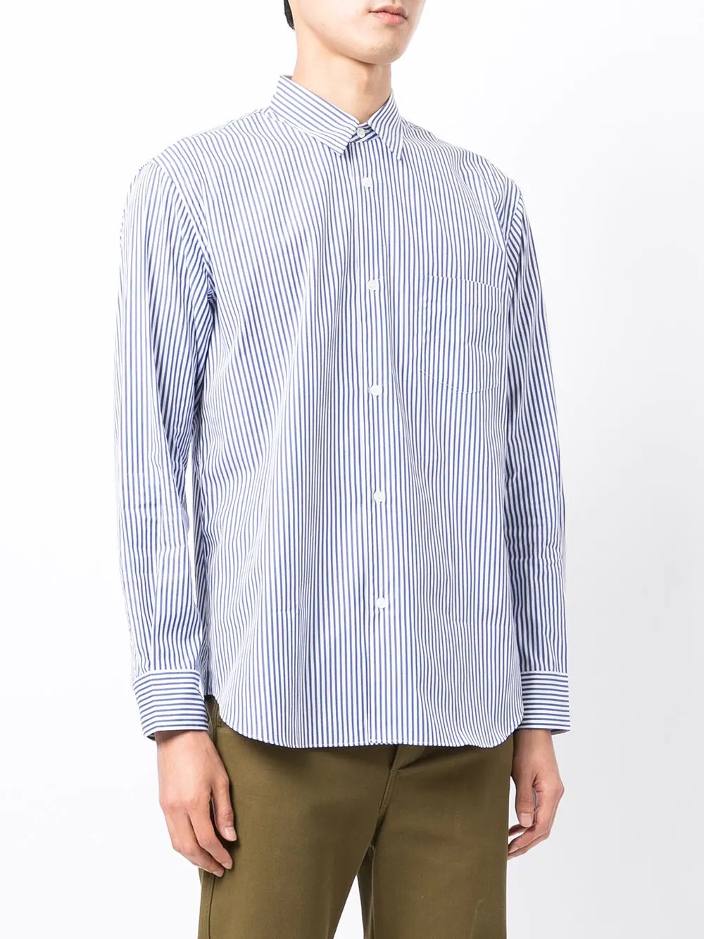 stripe-print cotton shirt - 4