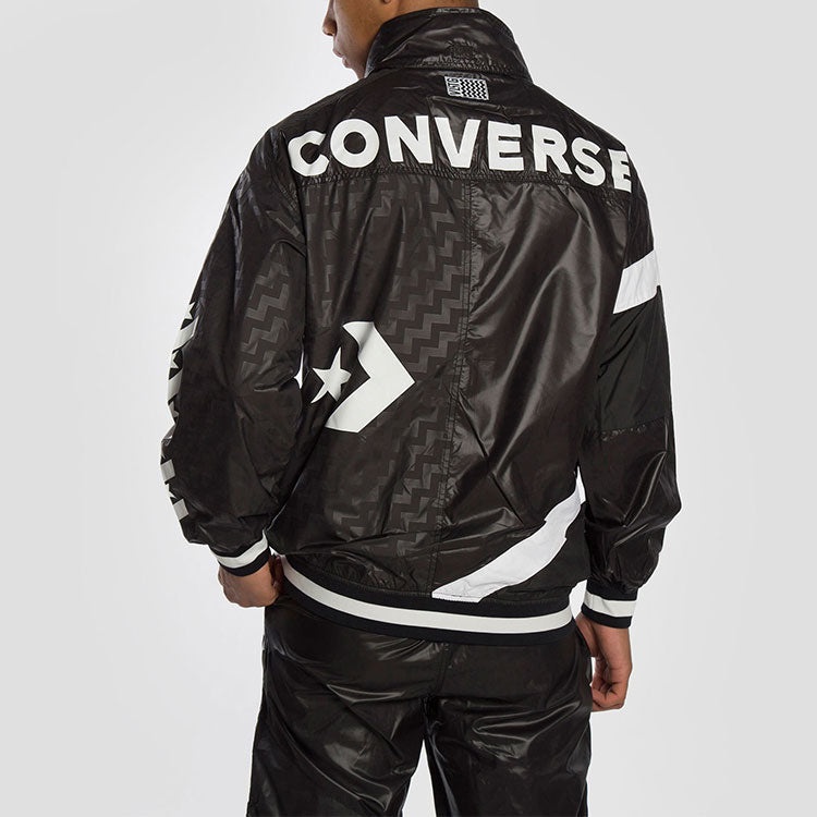 (WMNS) Converse Casual Sports Logo Hooded Jacket Black 10017653-A01 - 5