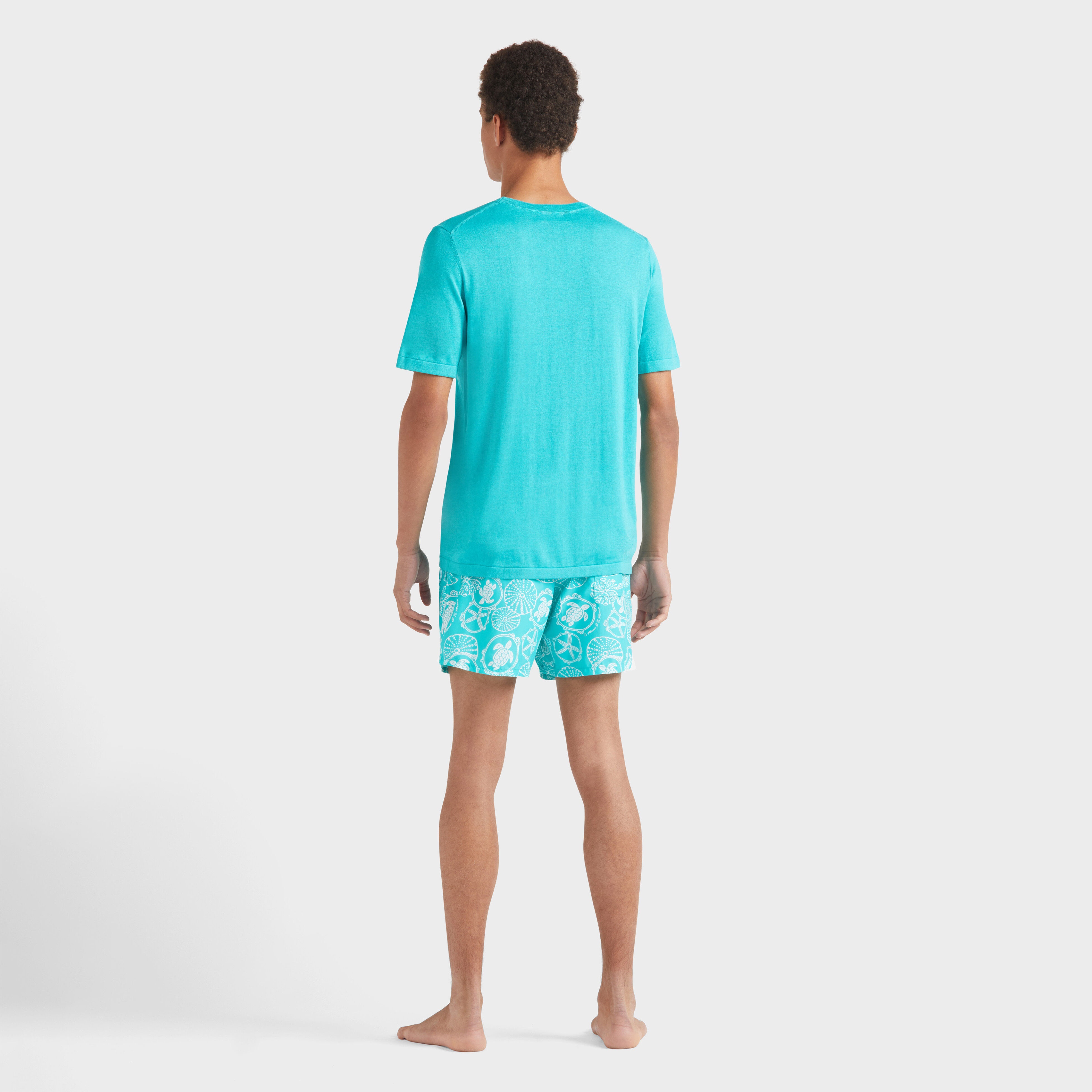 Men Cotton T-shirt Jacquard Turtle - 4