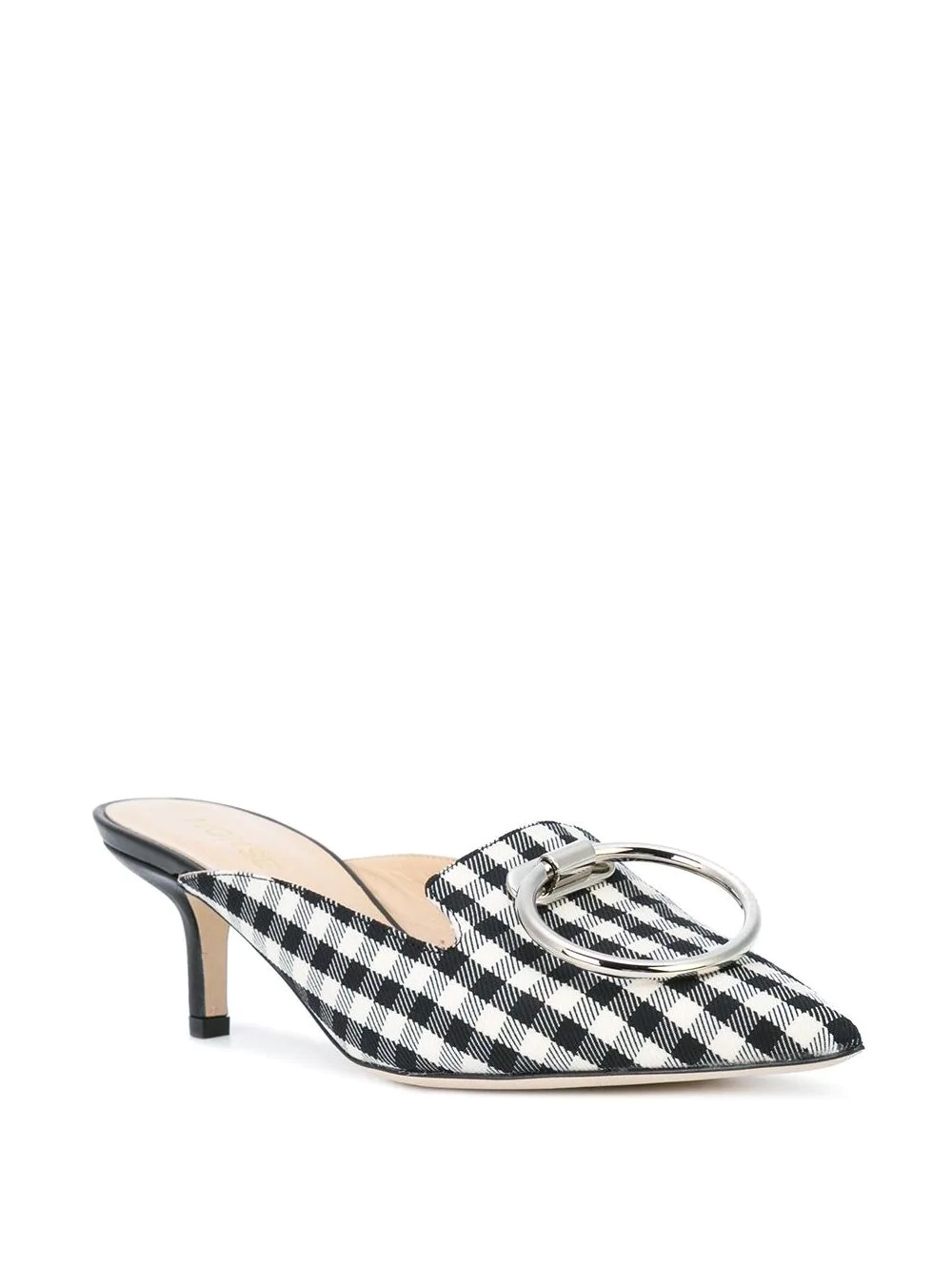 gingham plaid kitten mule - 2