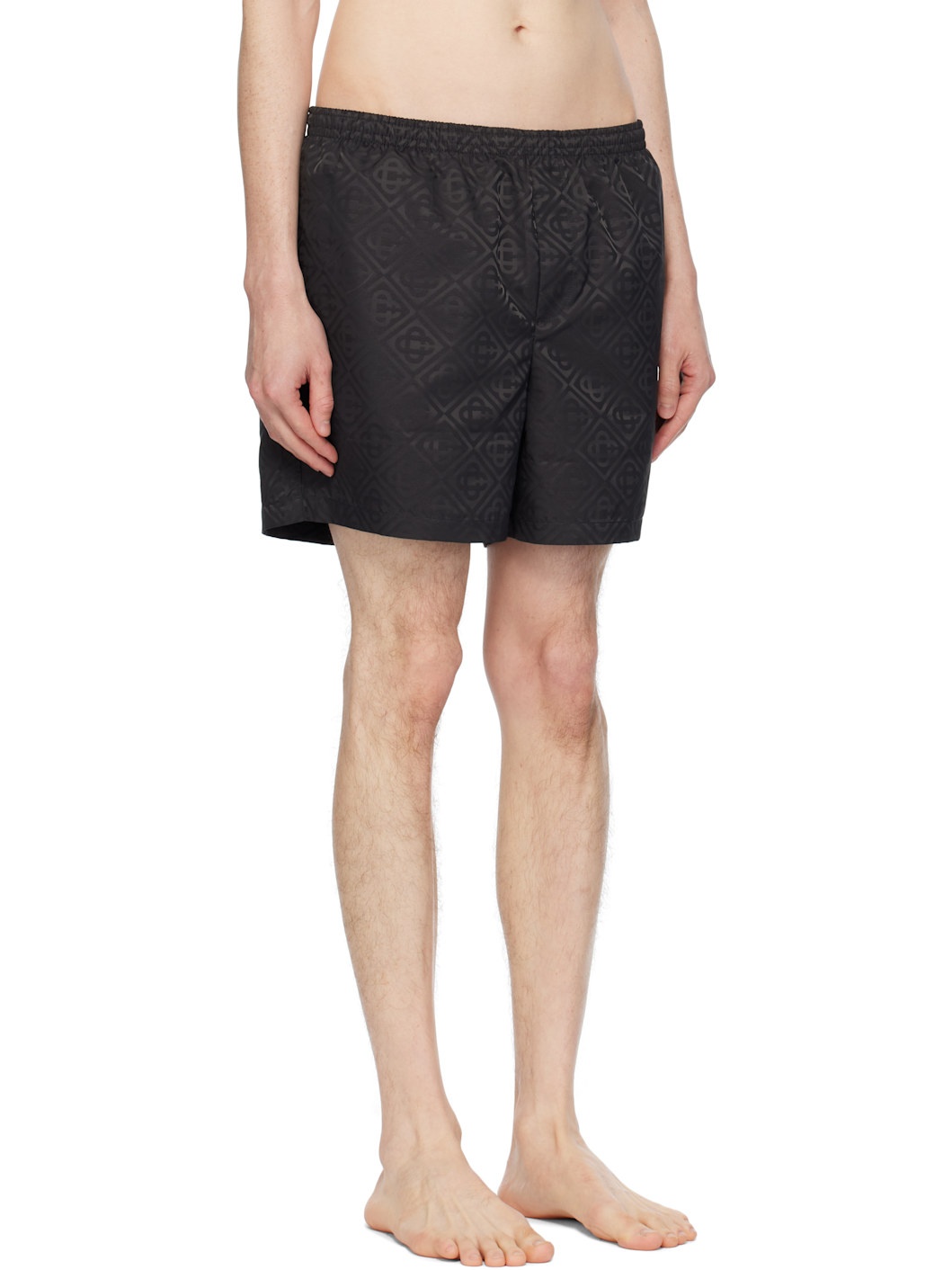 Black Jacquard Swim Shorts - 2