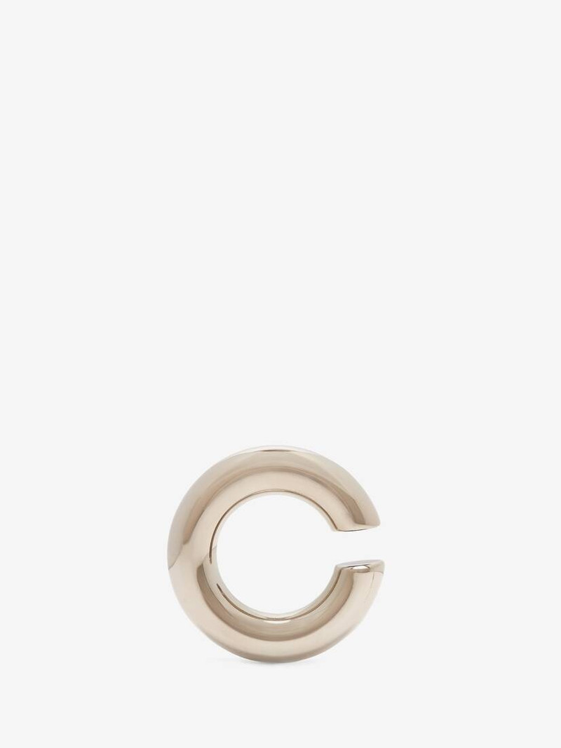 Alexander McQueen Men's Round Ear Hook in Antique Silver outlook