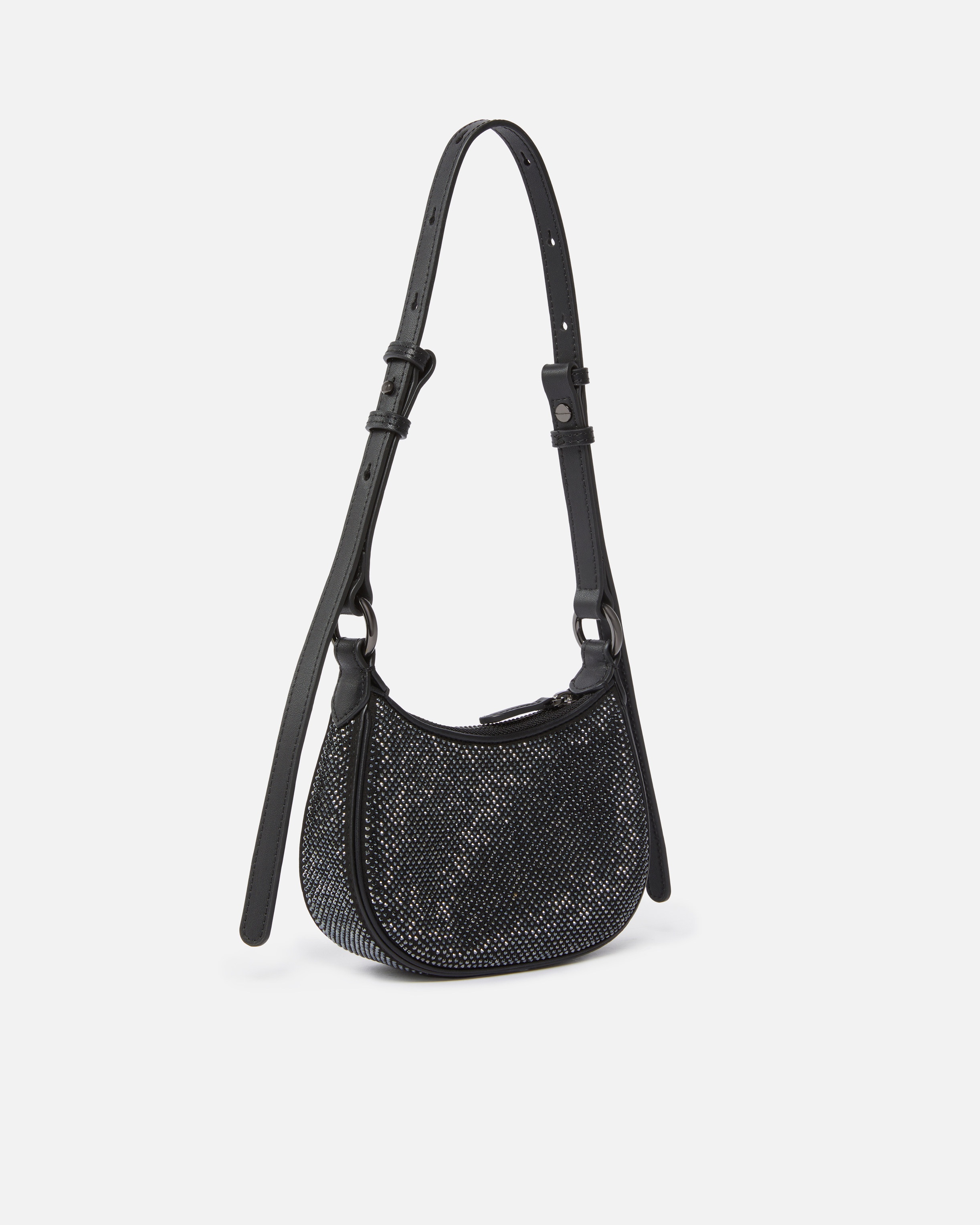 BABY HALF MOON SHOULDER BAG WITH RHINESTONES - 2