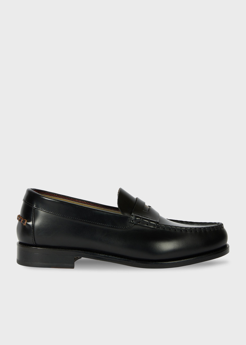 Tonal Black Leather 'Lido' Loafers - 1