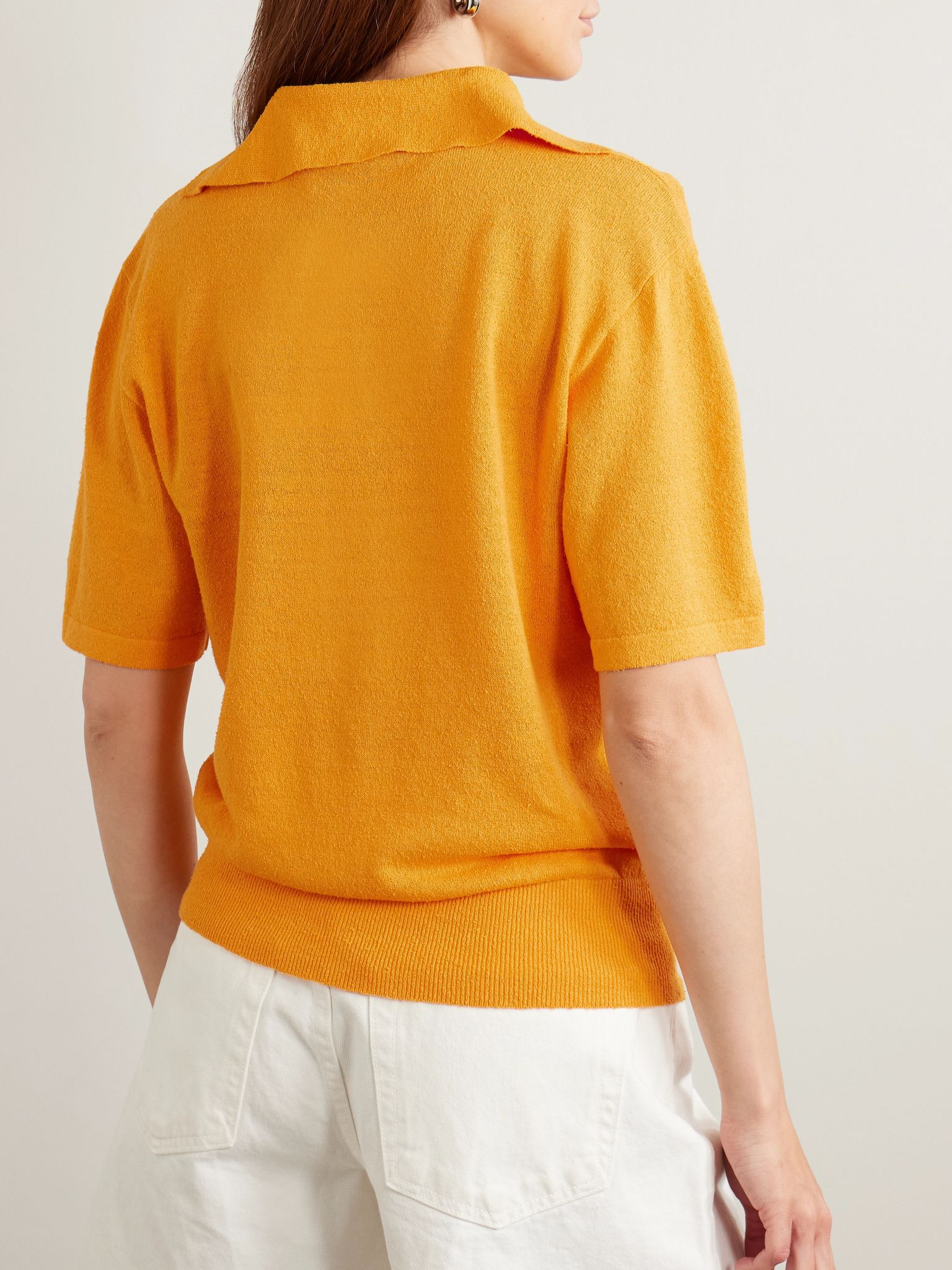 Knitted polo shirt Orange - 3