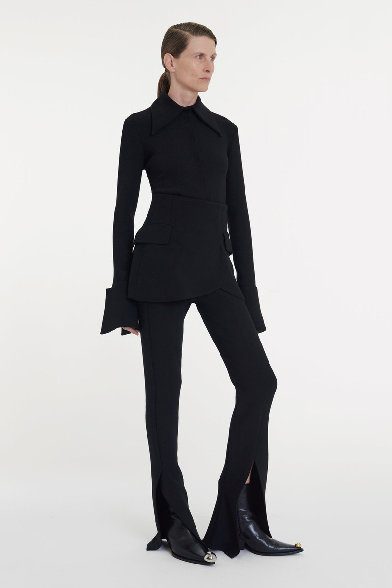 FITTED TROUSERS WITH BASQUE DETAIL BLACK 1