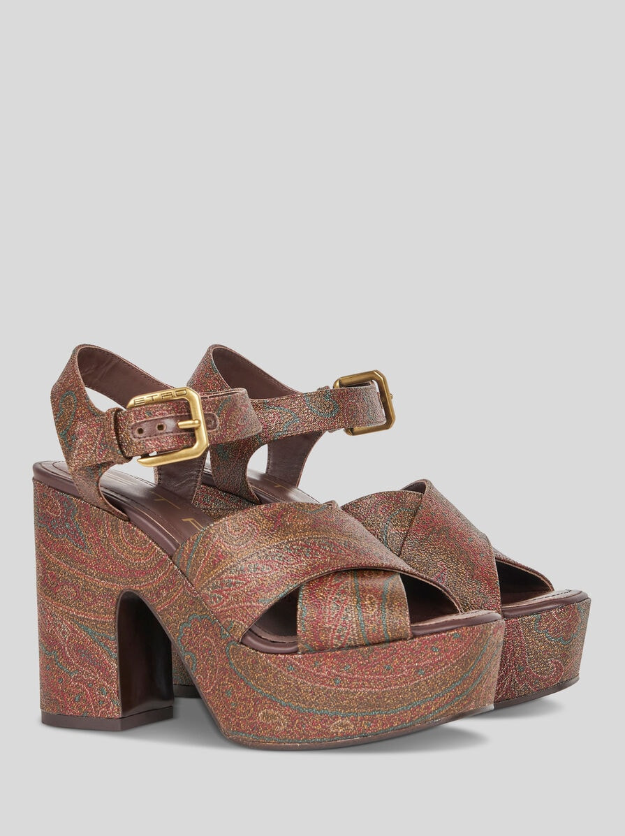 PAISLEY PLATFORM SANDALS - 3