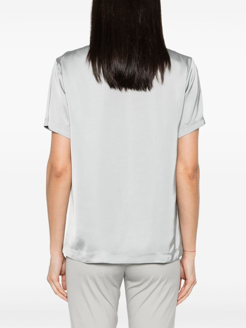 contrast-neck satin blouse 4