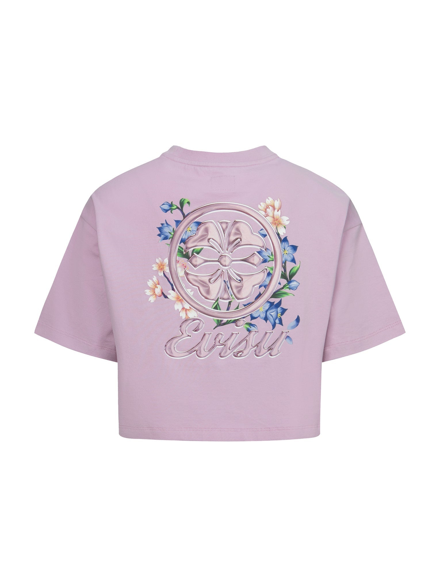 KAMON AND WISTERIA PRINT CROPPED T-SHIRT - 12
