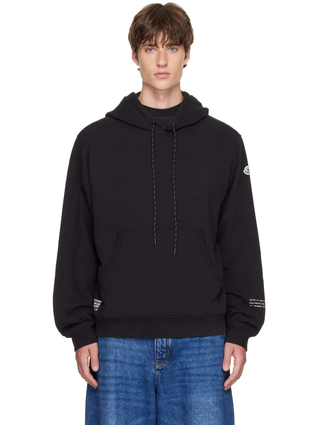 Moncler x Fragment Black Logo Cotton Hoodie - 1