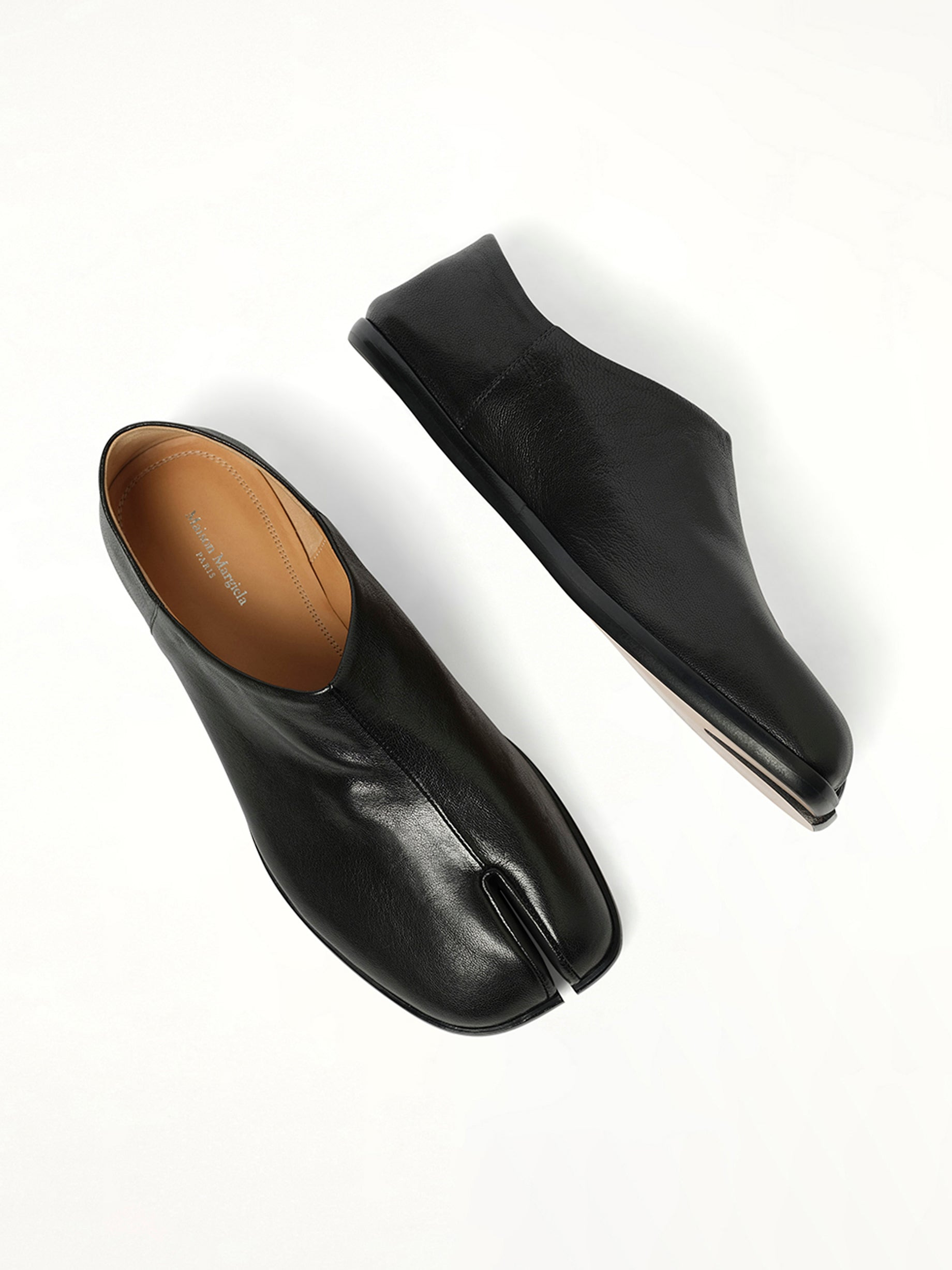 Tabi Toe Slip-On Loafers in Black - 4