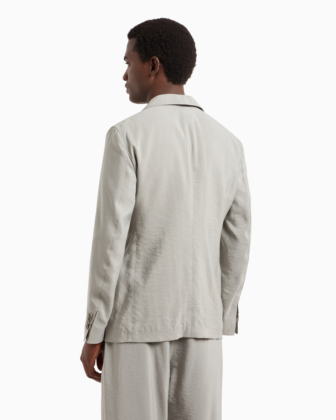 UPTON LINE SINGLE-BREASTED JACKET IN A WASHED SILK BLEND - 3