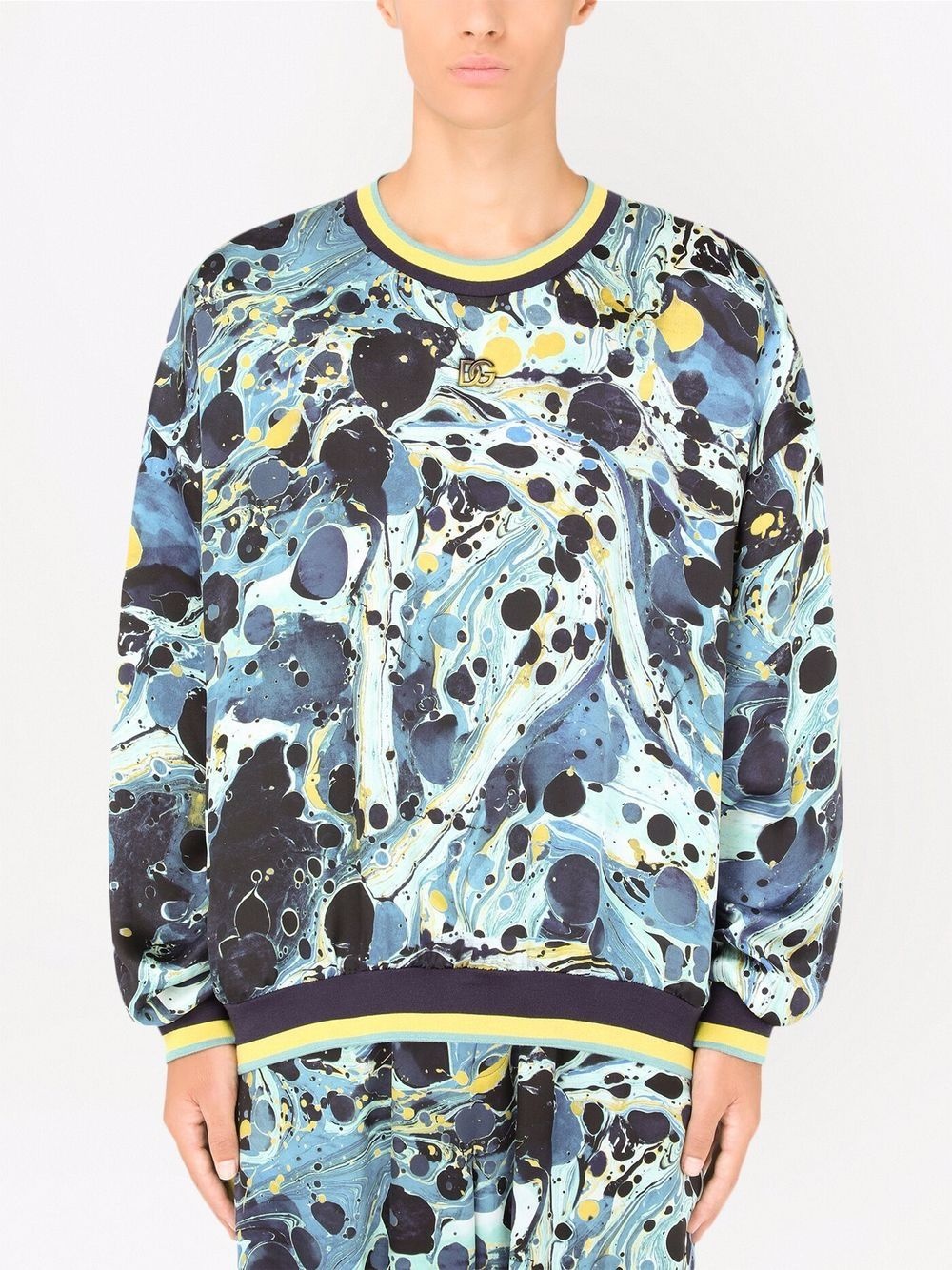 marble-pattern sweatshirt - 3