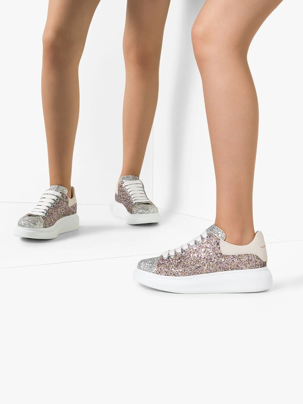 oversized metallic glittered sneakers - 3