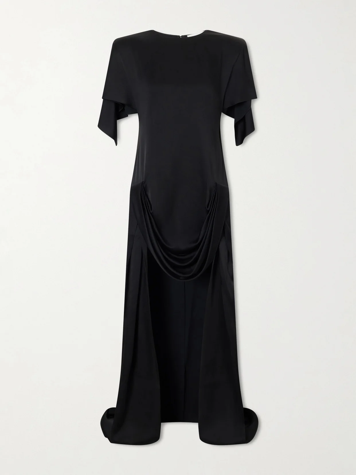 Gathered Satin Mini Dress - 1