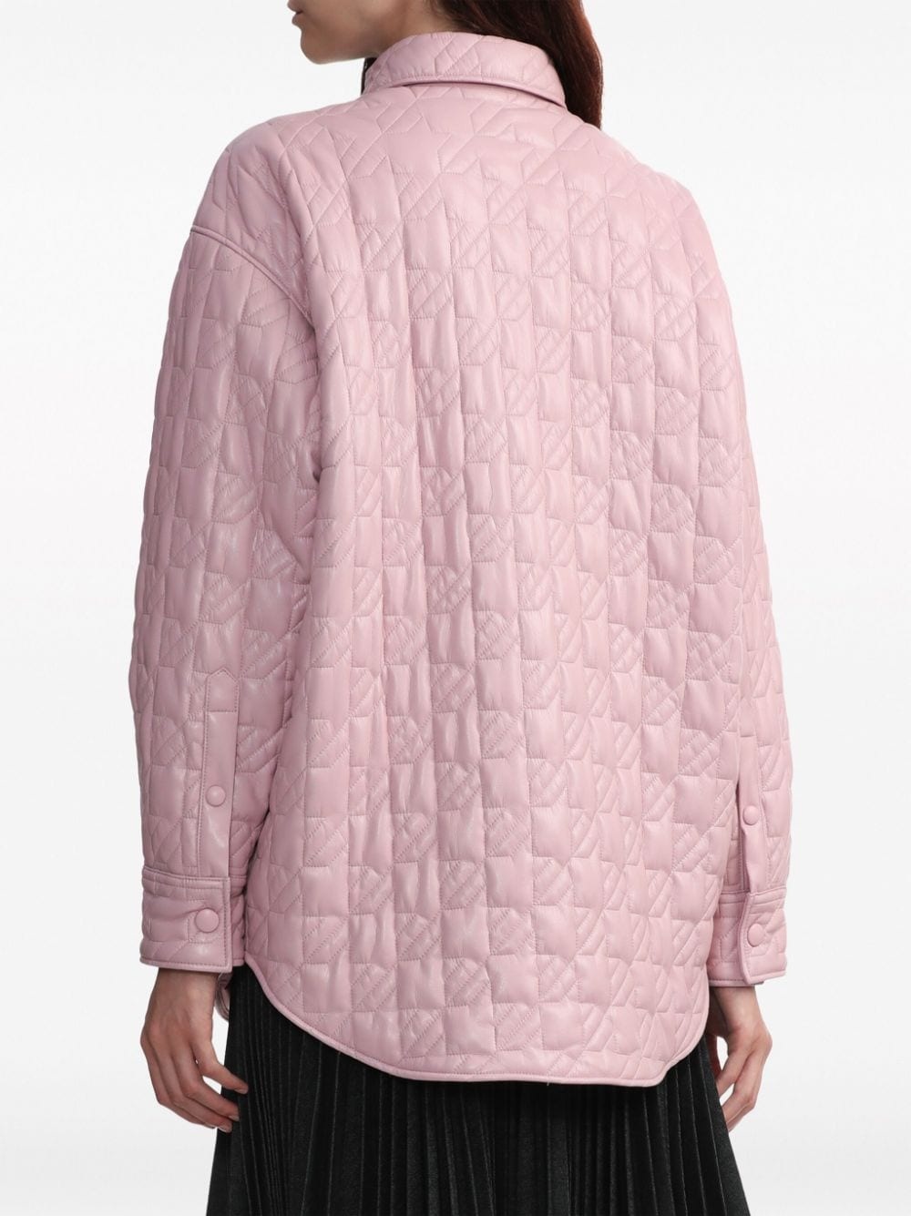 classic-collar diamond-quilting jacket - 4