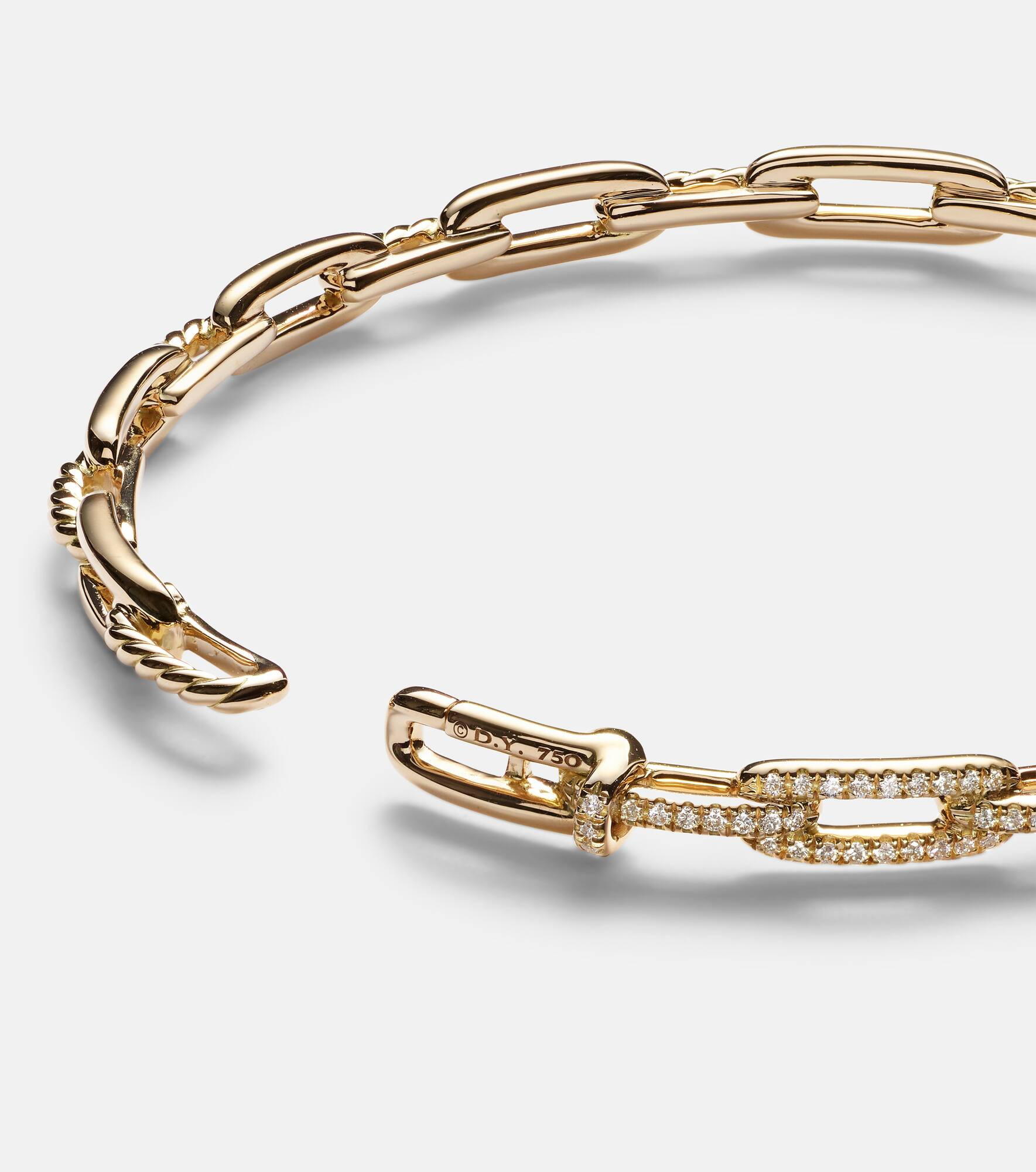 Stax Chain Link 18kt gold bracelet with diamonds - 5