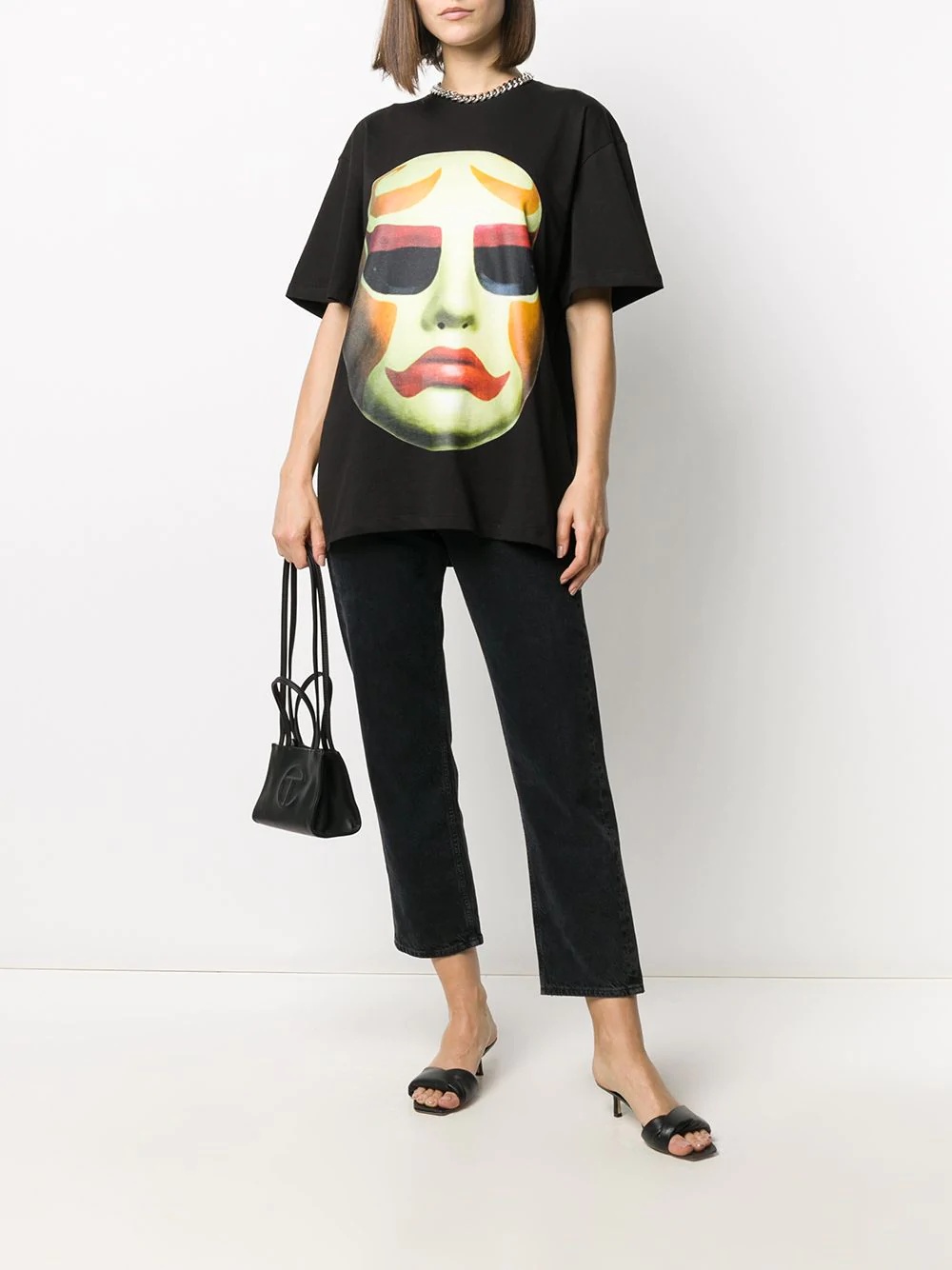 mask-print T-shirt - 3