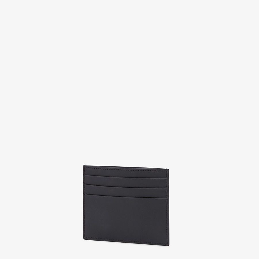 Black leather card holder with six slots - 2