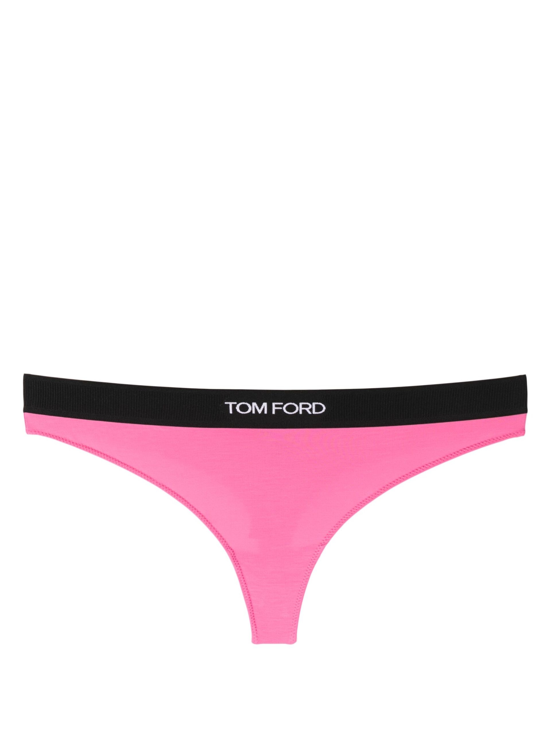 pink logo waistband modal thong - 1