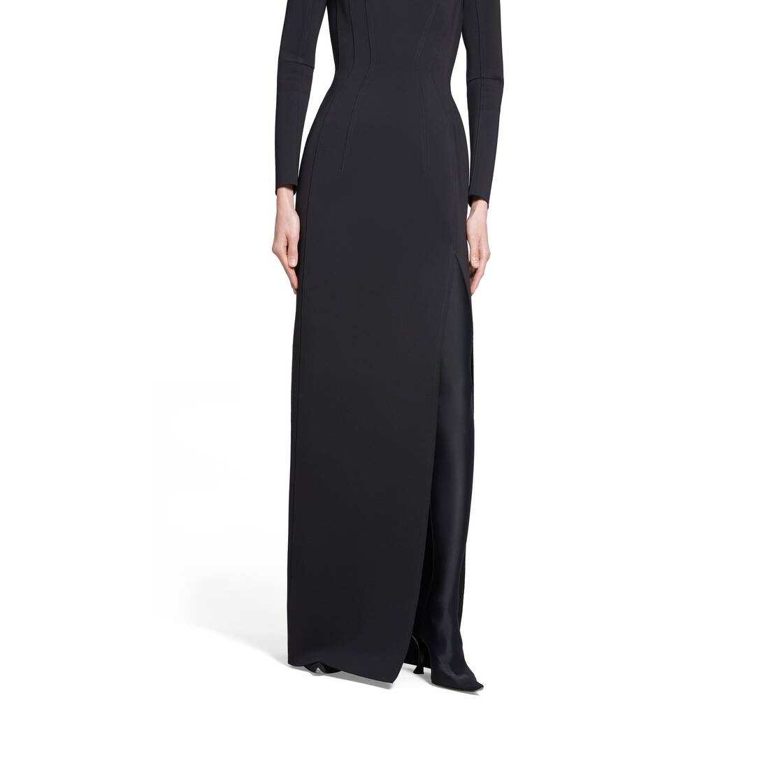 Women's Fitted Gown in Black - 7