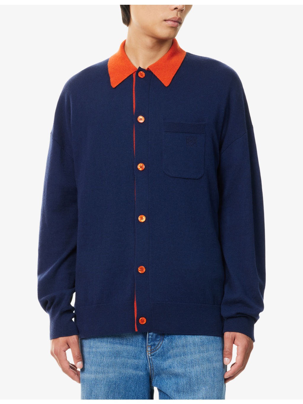 Polo-Collar Relaxed-Fit Wool Cardigan - 3