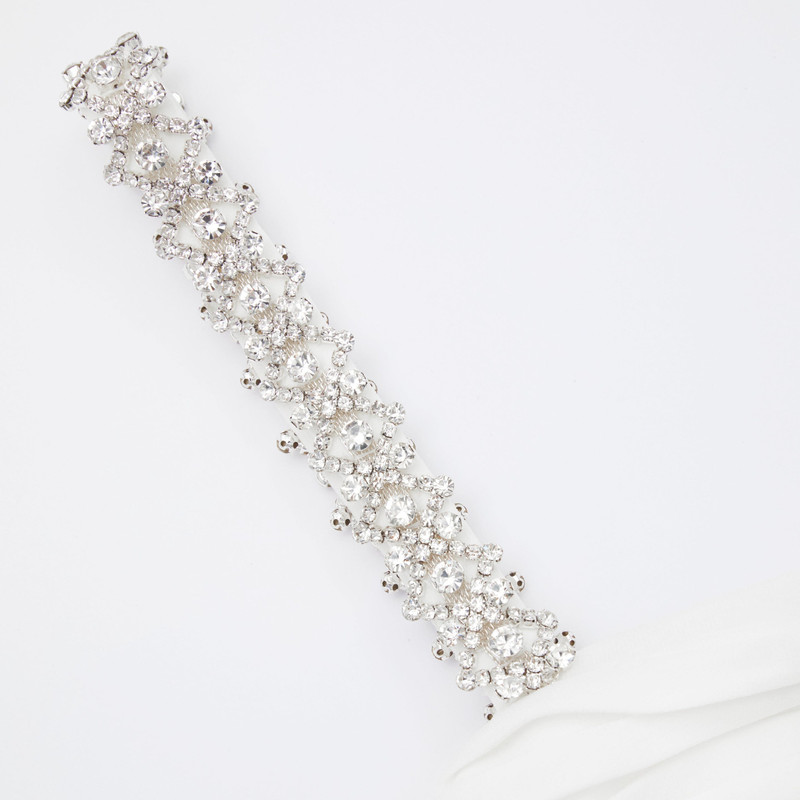 White Stretch Crepe Diamante Midi Dress 6