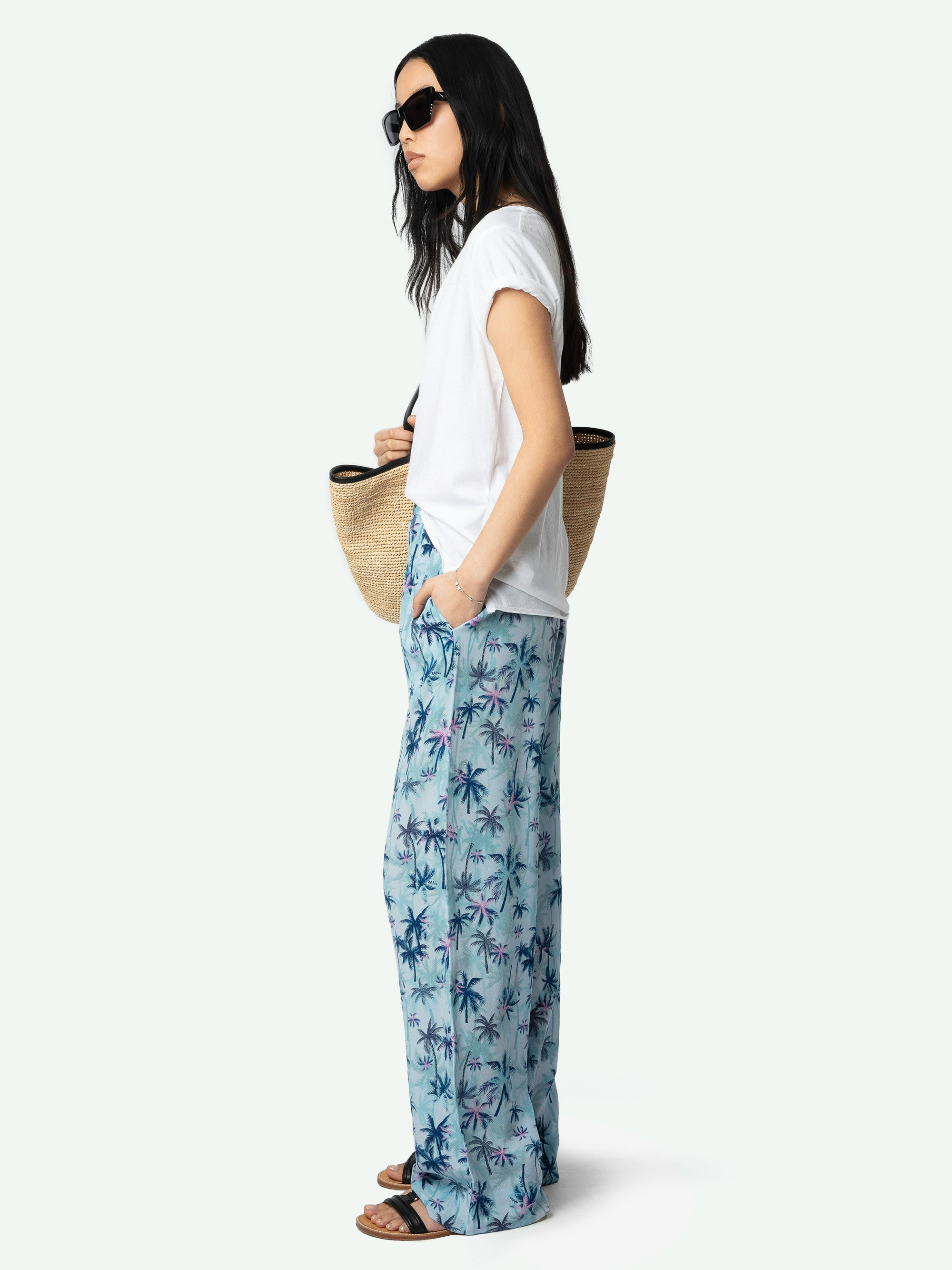 Resort Women's Wide Leg Silk Pants - 3