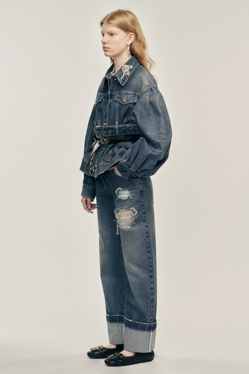 Simone Rocha Embellished Straight Leg Jeans outlook