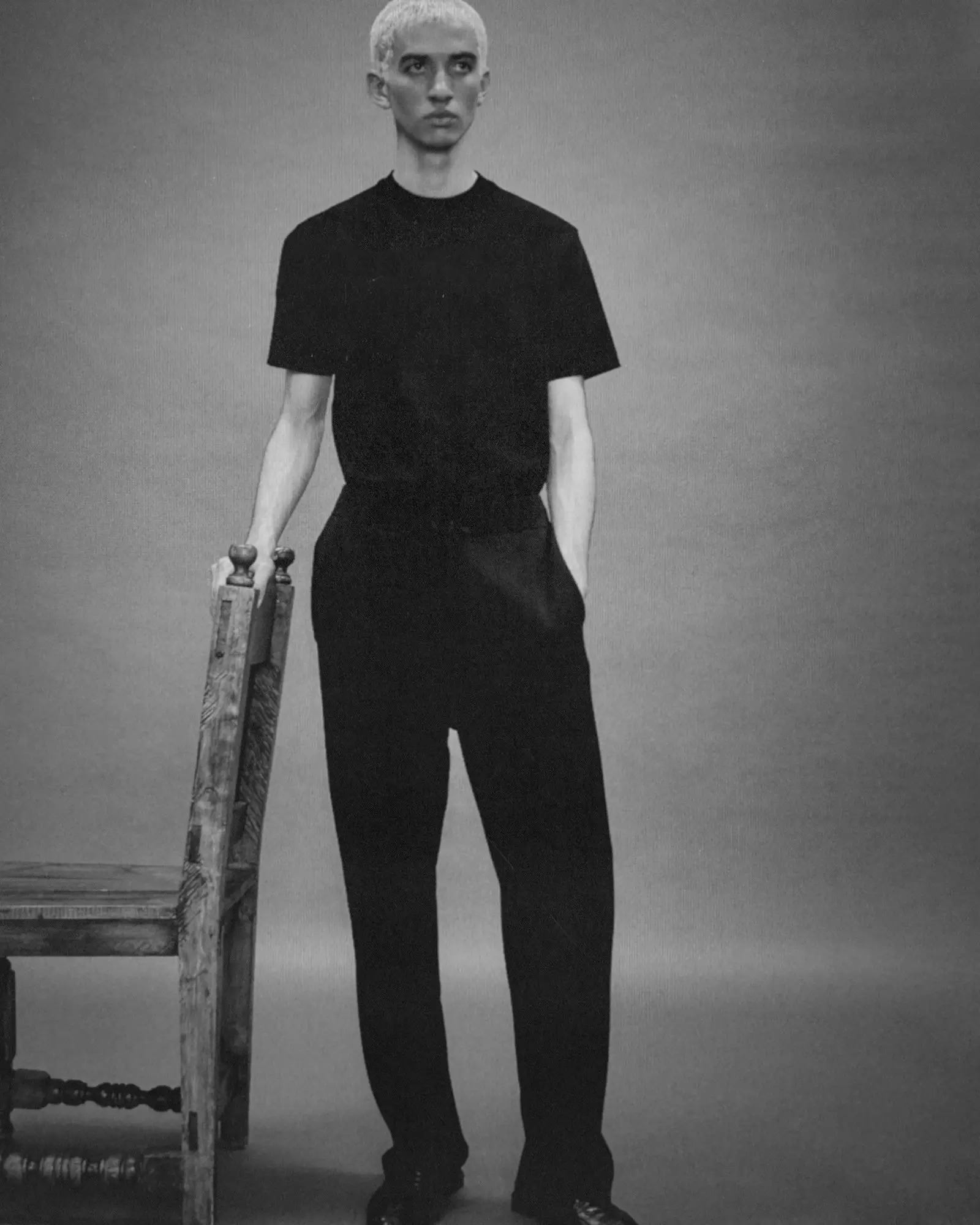 SLIM KNIT TEE BLACK - 4