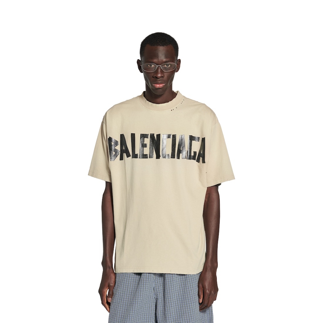 Tape Type T-shirt Medium Fit in Beige - 6
