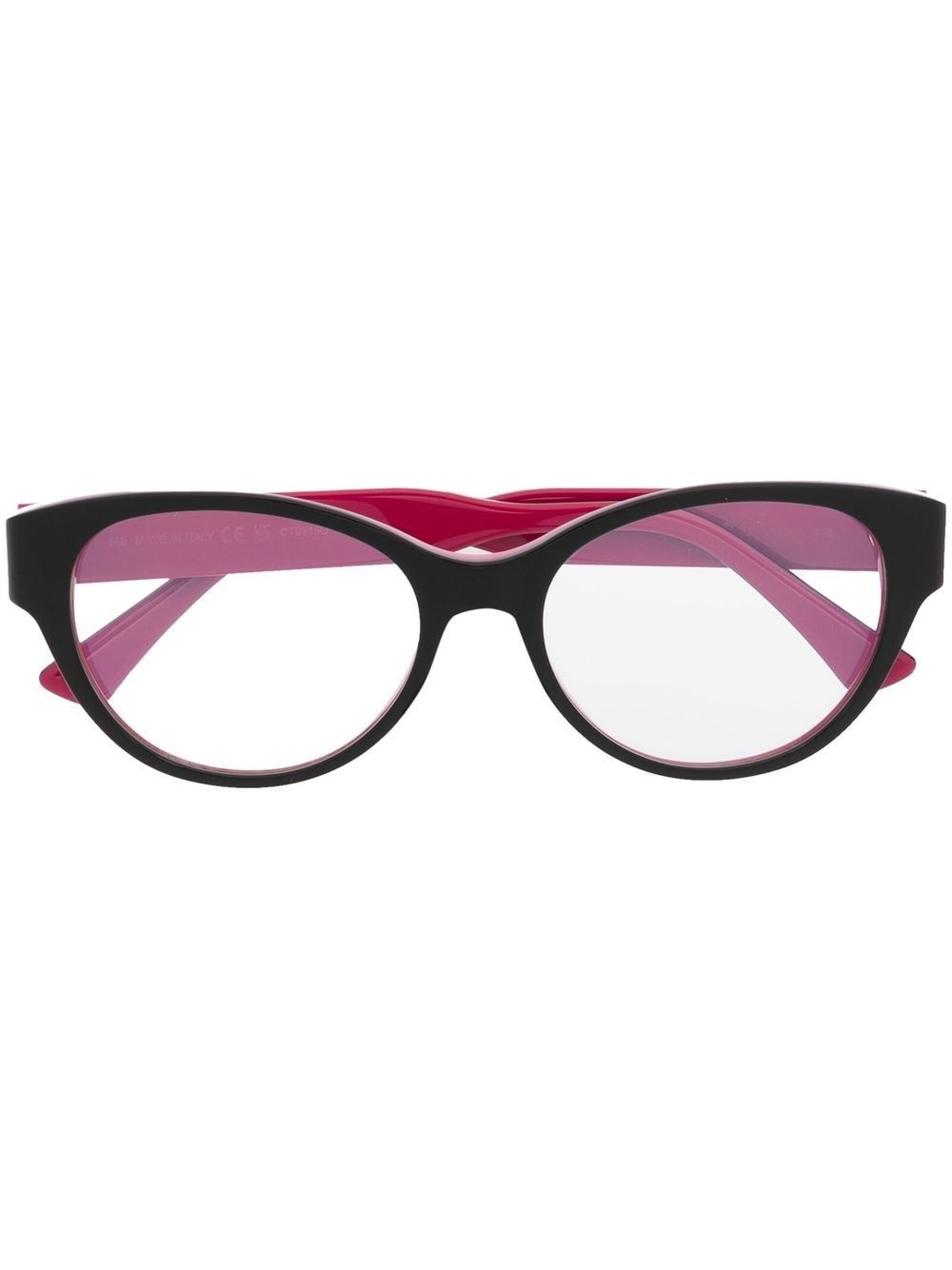 logo-esngraved contrasting cat-eye glasses - 1