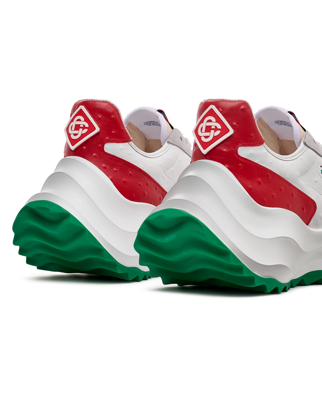 Mens Atlantis Red Ostrich Sneakers | Casablanca Paris - 15